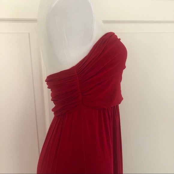 🌼 Culture Phit Red Soft Jersey Strapless Maxi Dress XS - Picture 7 of 9